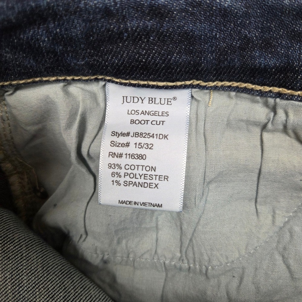 Judy Blue Bootcut Jeans Womens 32 Mid Rise Hand Sand and Destroy Distressed - Picture 11 of 11